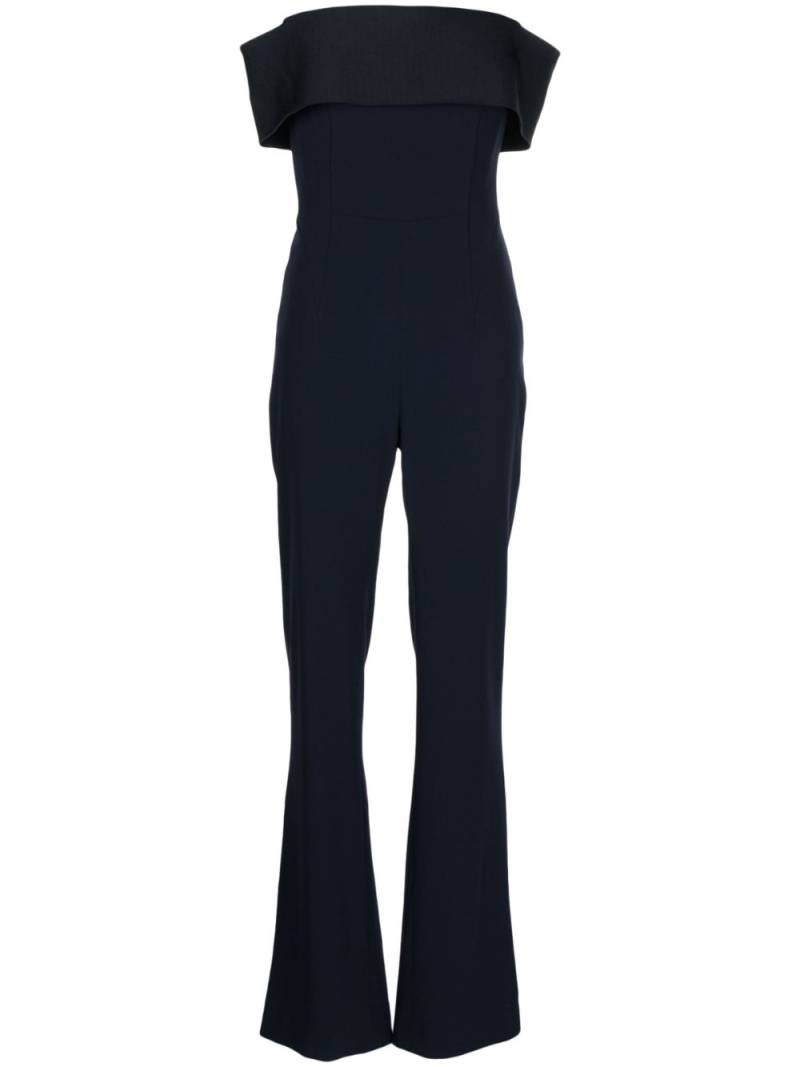 Galvan Off The Shoulder flared jumpsuit - Blue von Galvan