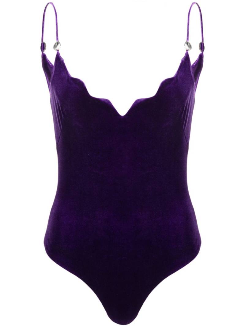 Galvan Pat Globe velvet bodysuit - Purple von Galvan