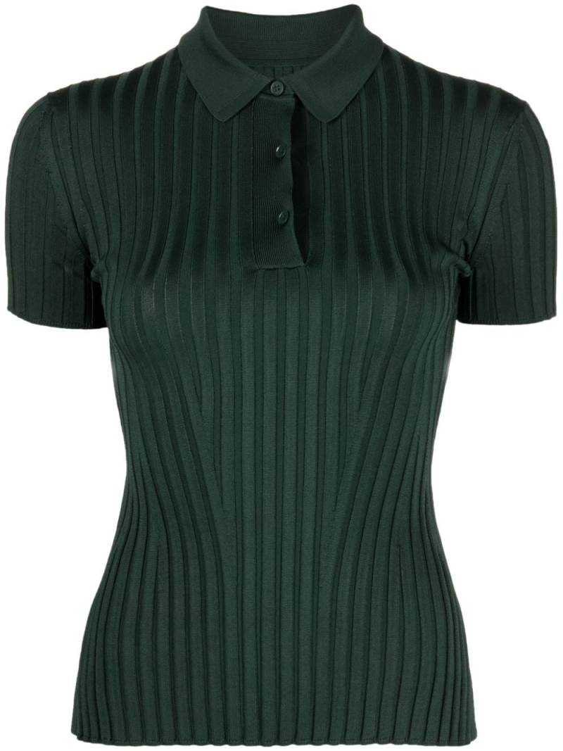 Galvan Rhea ribbed-knit polo shirt - Green von Galvan