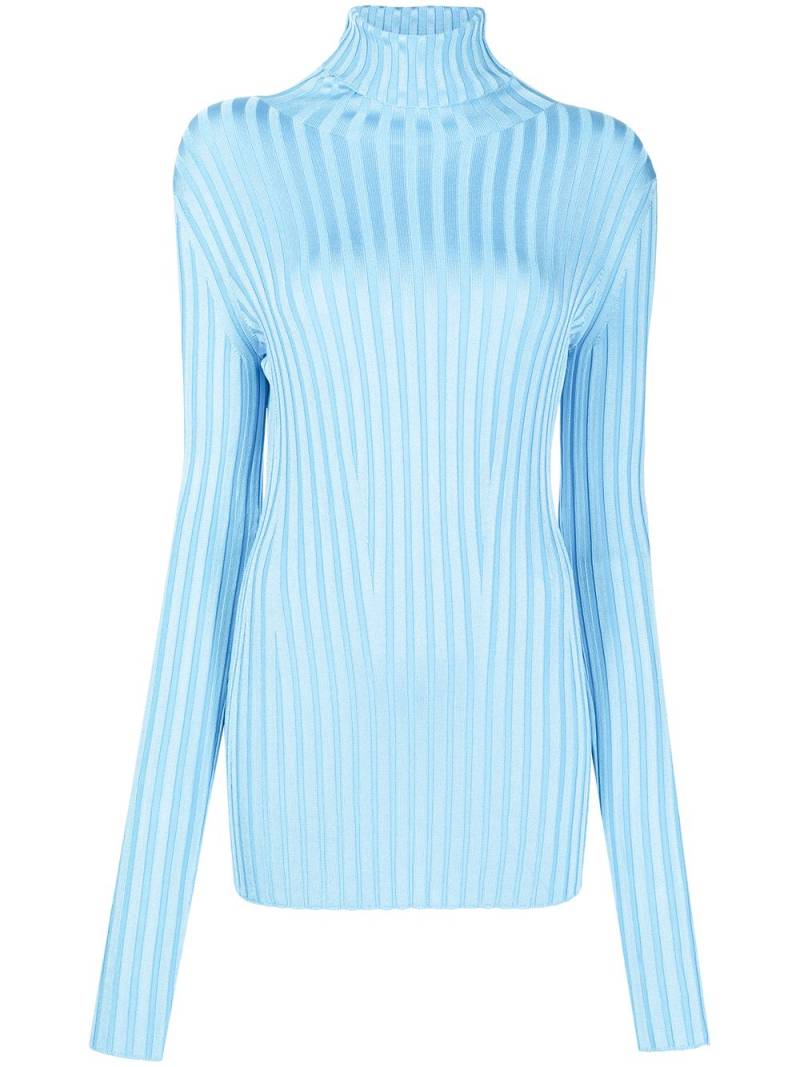 Galvan Rhea roll-neck ribbed knit jumper - Blue von Galvan