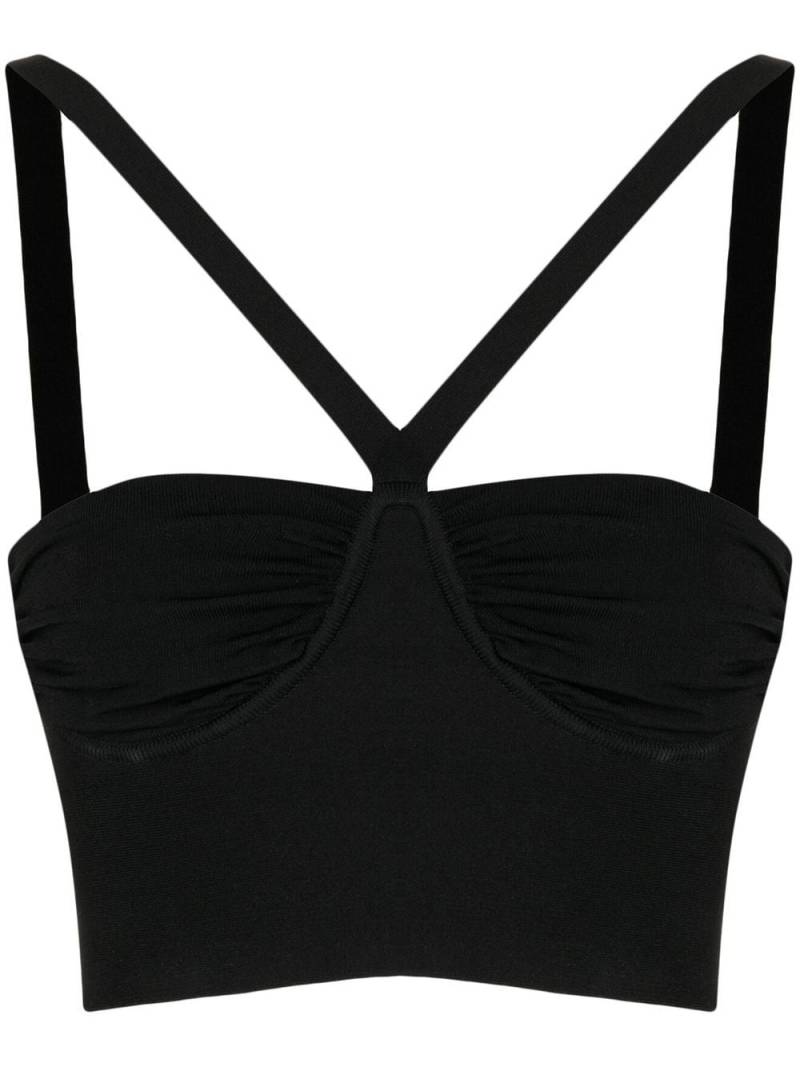 Galvan Ruched Venus bustier-style bralette - Black von Galvan