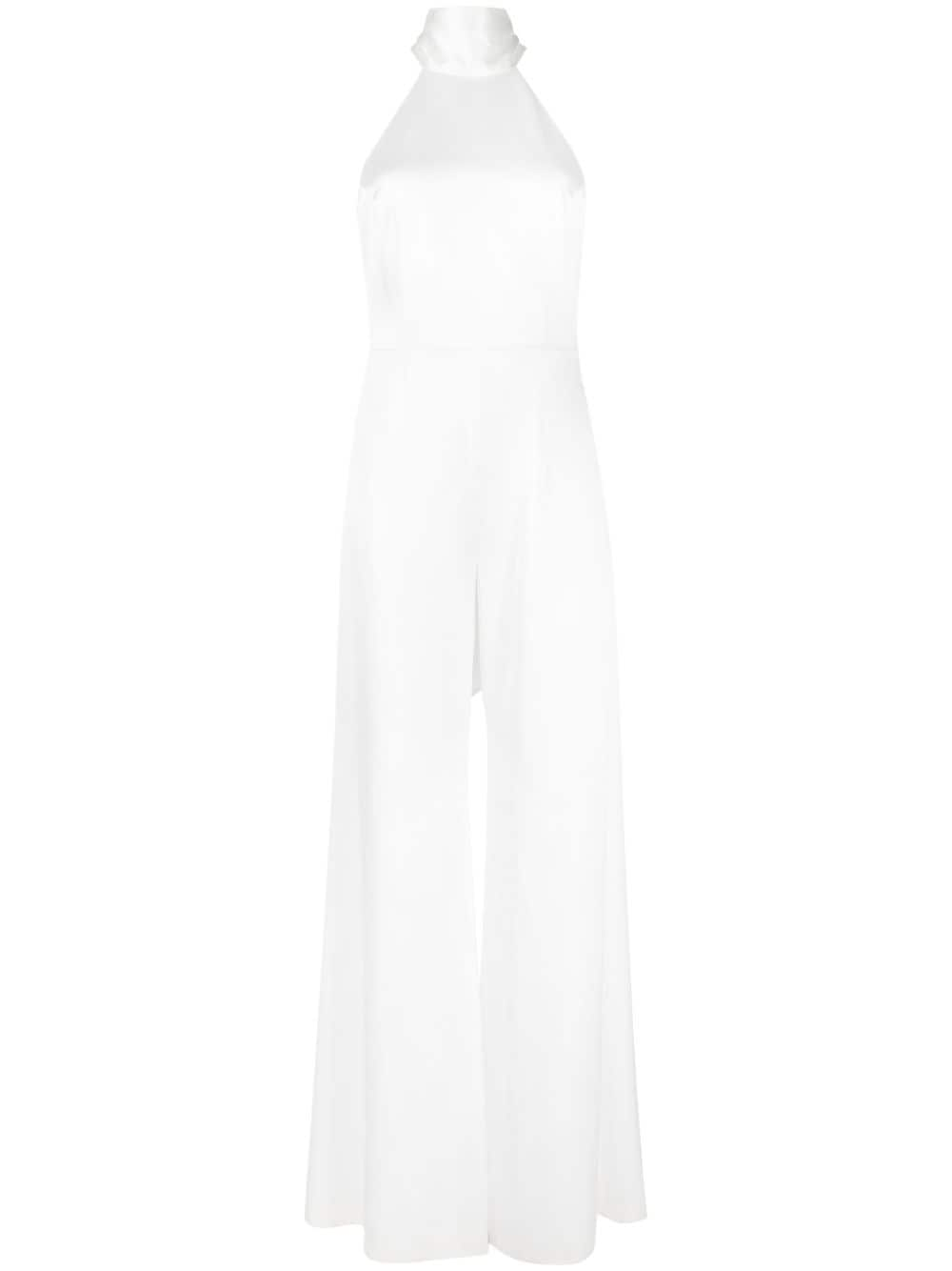 Galvan Sienna halterneck silk jumpsuit - White von Galvan