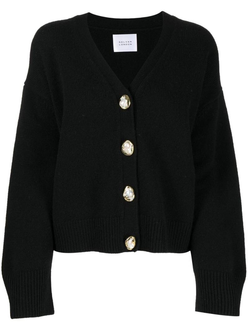 Galvan Theia pearl-button cardigan - Black von Galvan