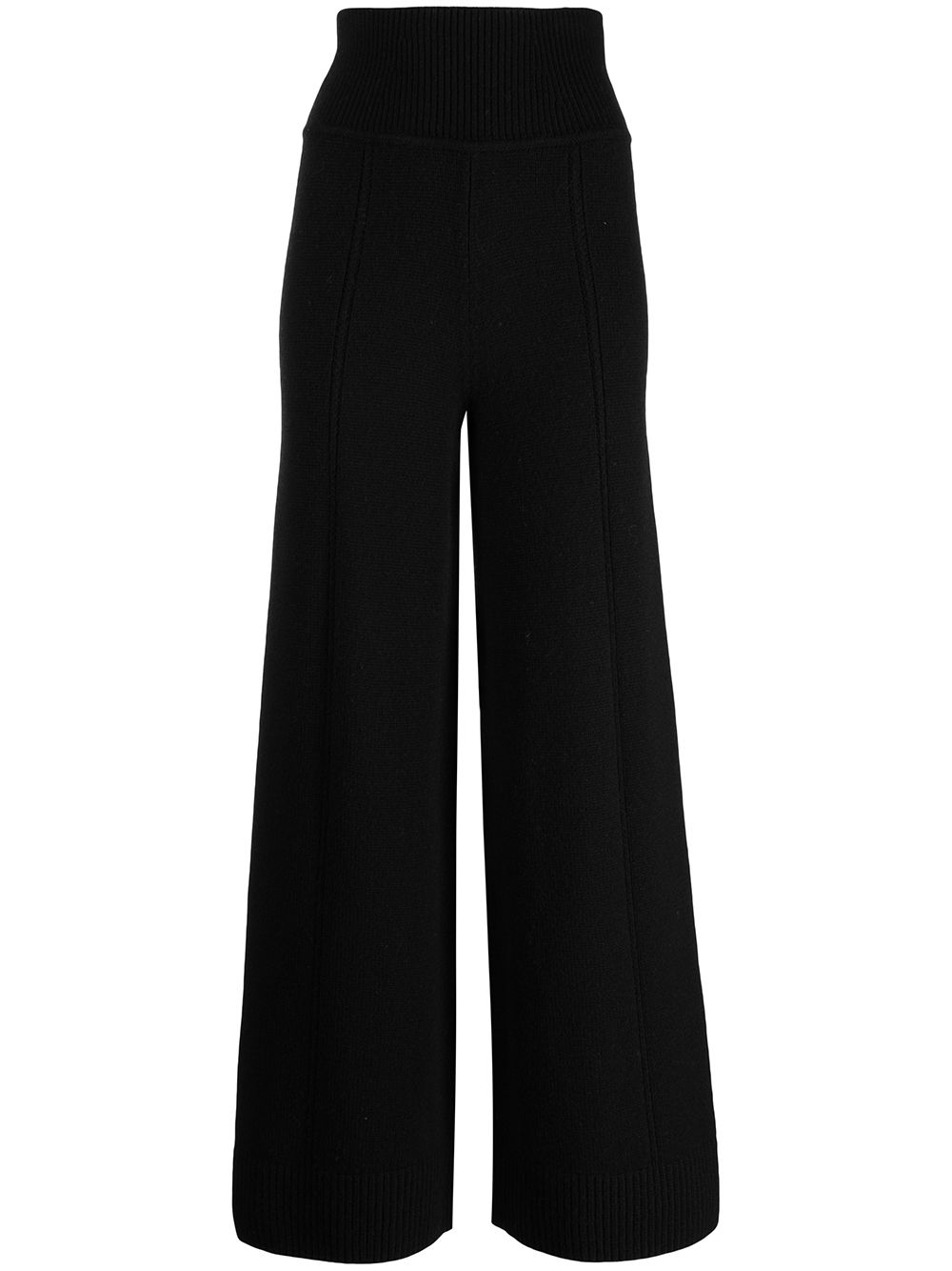 Galvan Theia wide-leg knitted trousers - Black von Galvan