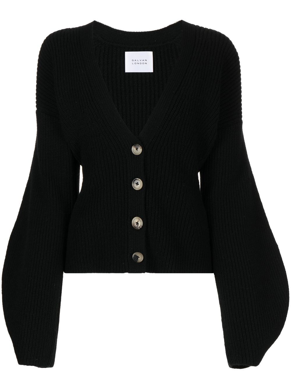 Galvan V-neck knitted cardigan - Black von Galvan