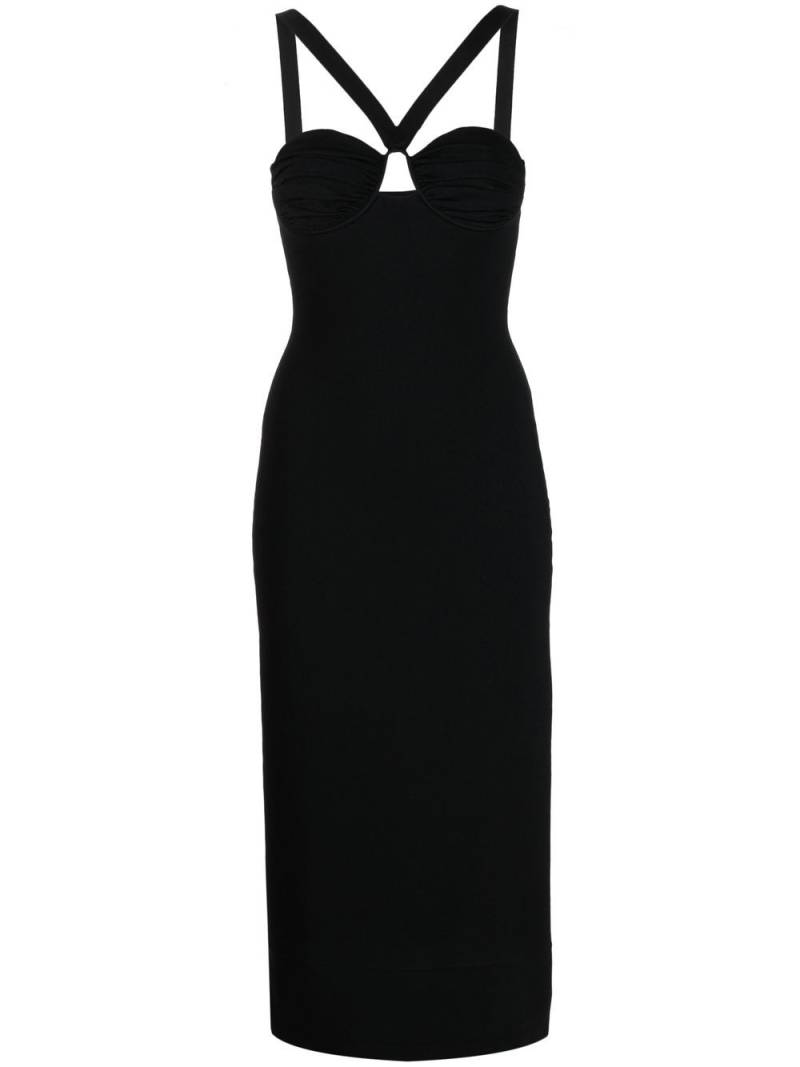 Galvan Venus halterneck midi dress - Black von Galvan