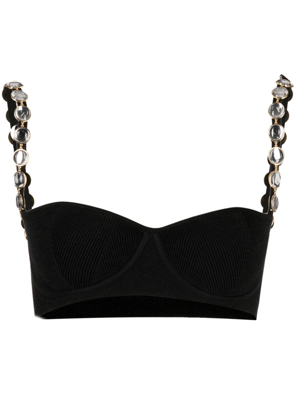 Galvan London chain-detail ribbed crop top - Black von Galvan London