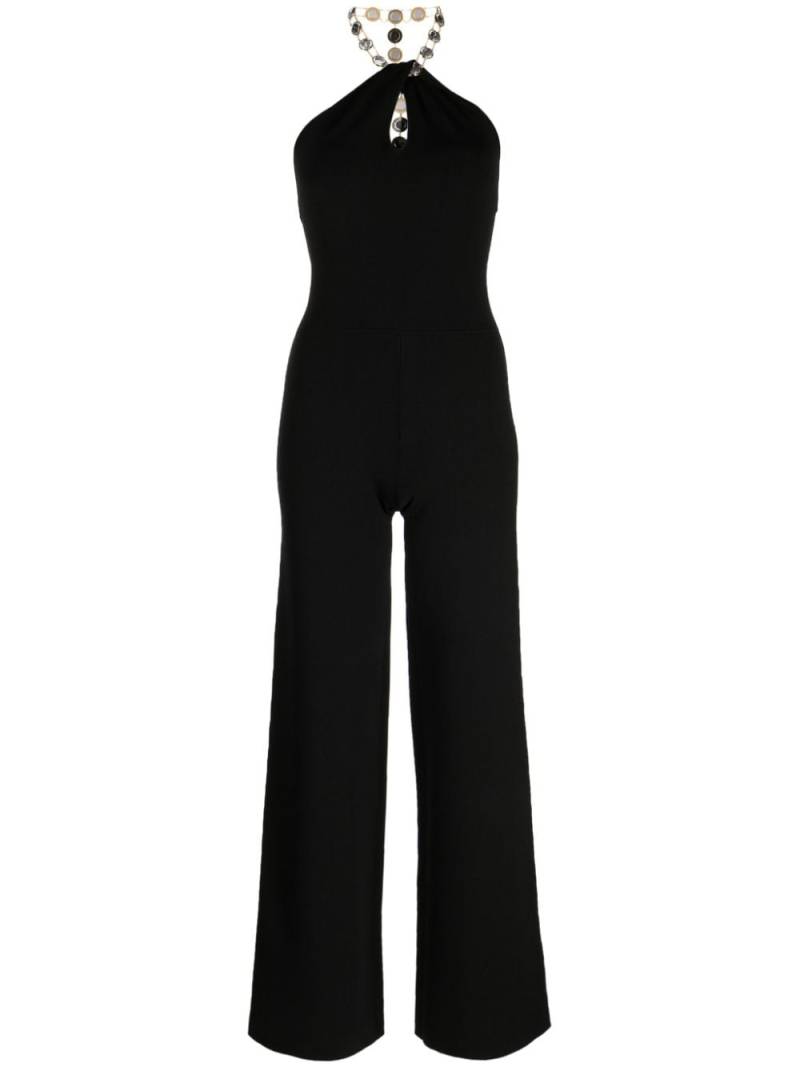 Galvan halterneck sleeveless jumpsuit - Black von Galvan