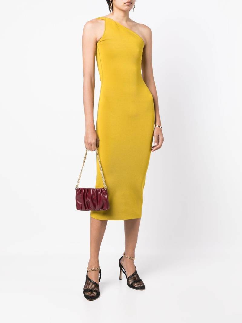 Galvan one-shoulder midi dress - Yellow von Galvan