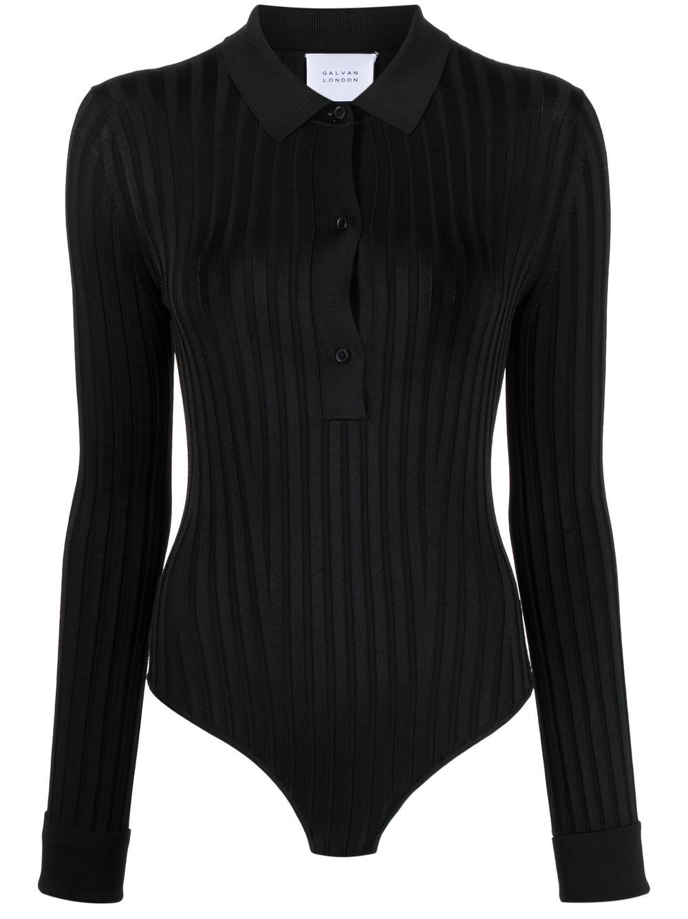 Galvan London stripe-print long-sleeve bodysuit - Black von Galvan London