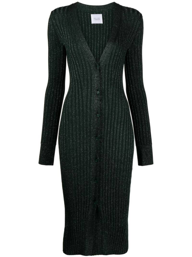 Galvan Rhea cardigan mididress - Green von Galvan