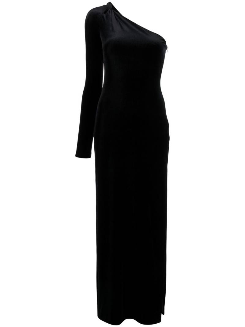 Galvan Off Kilter asymmetric velvet dress - Black von Galvan