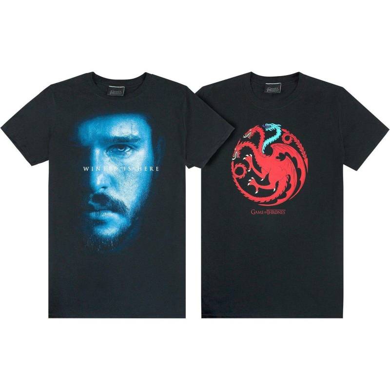 Ice And Fire Dragons Tshirt (2erpack) Herren Schwarz L von Game of Thrones