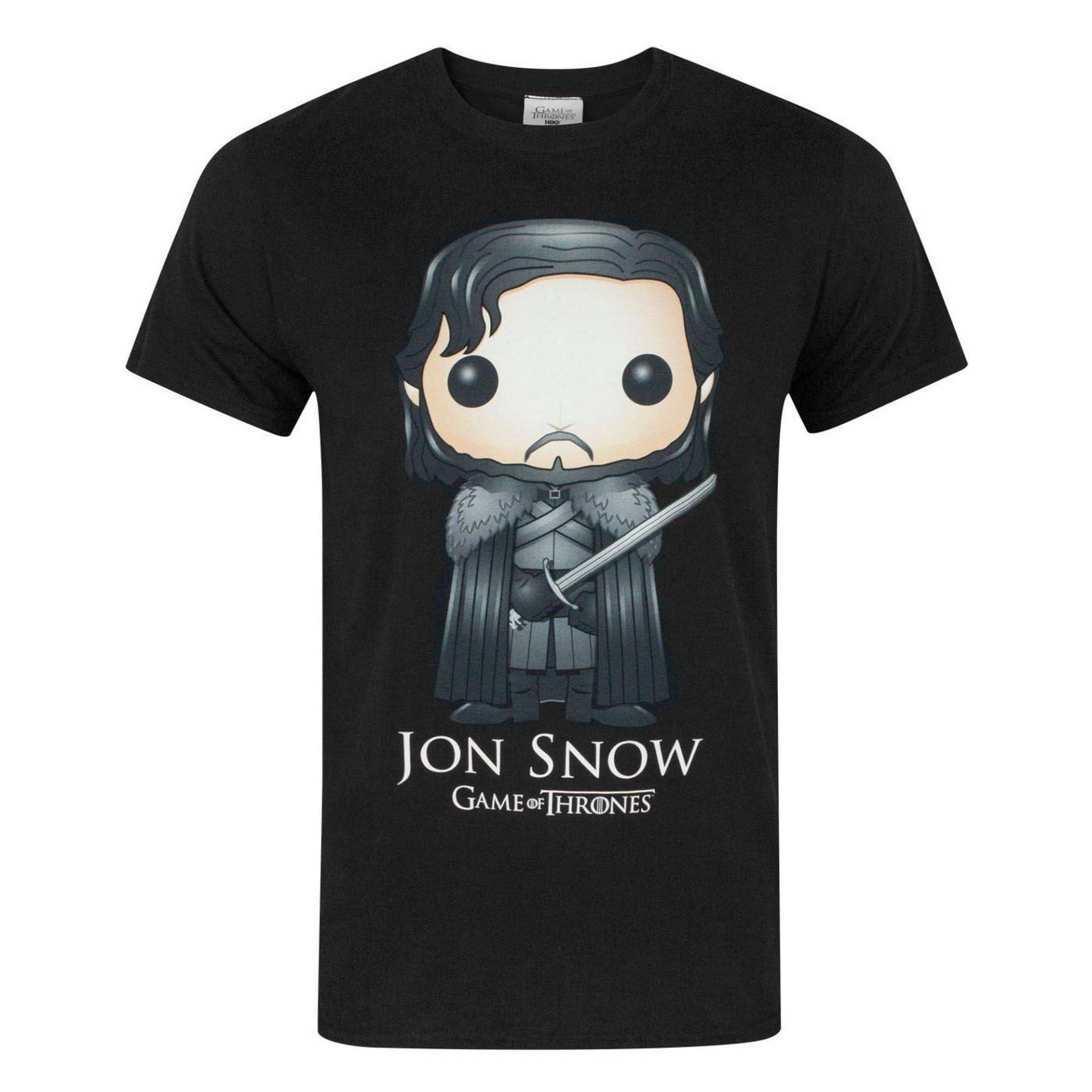 Offizielles Funko Jon Snow Tshirt Herren Schwarz S von Game of Thrones