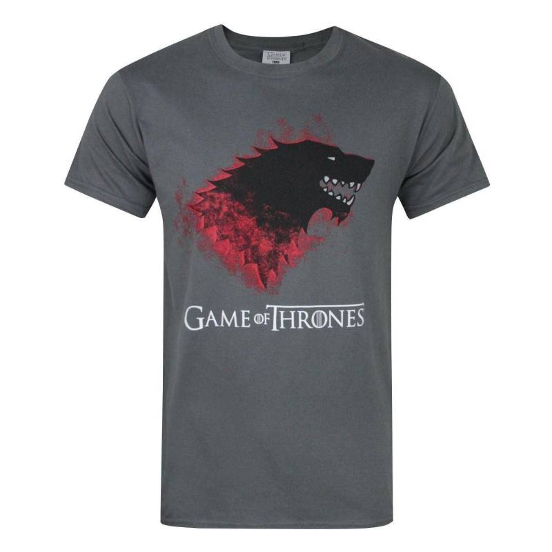 Offizielles Stark Bloody Direwolf Tshirt Herren Charcoal Black M von Game of Thrones