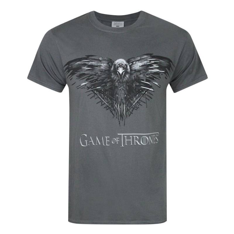 Offizielles Three Eyed Raven Tshirt Herren Charcoal Black S von Game of Thrones