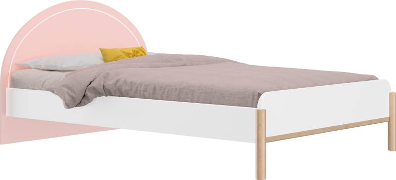 Gami Jugendbett »Einzelbett, Kinderbett, mit LED-Beleuchtung am Kopfteil, 90x200 cm«, Elegantes Design für eine sanfte und feminine Atmosphäre. von Gami