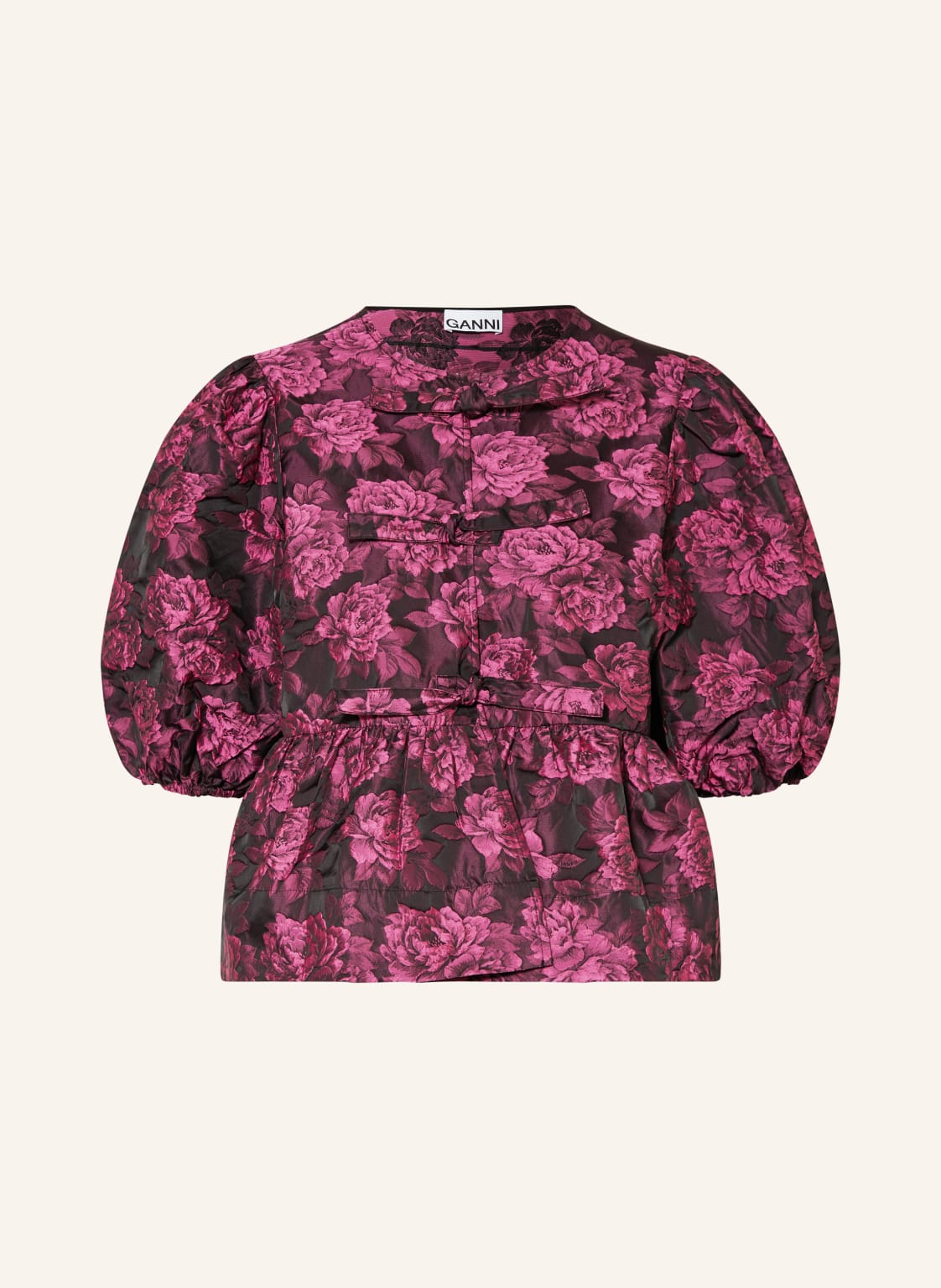 Ganni Blusenshirt Aus Jacquard pink von Ganni