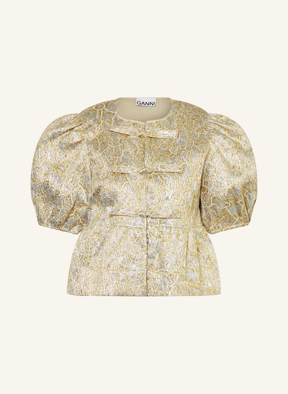 Ganni Blusenshirt Mit Glitzergarn silber Ganni Blusenshirt Mit Glitzergarn silber von Ganni