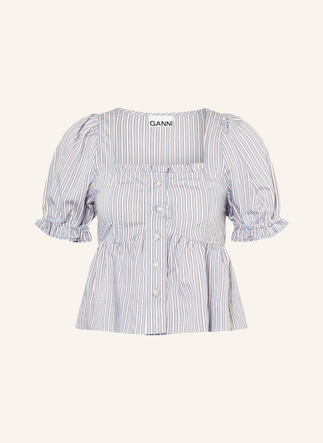 Ganni Blusenshirt Mit Rüschen blau von Ganni