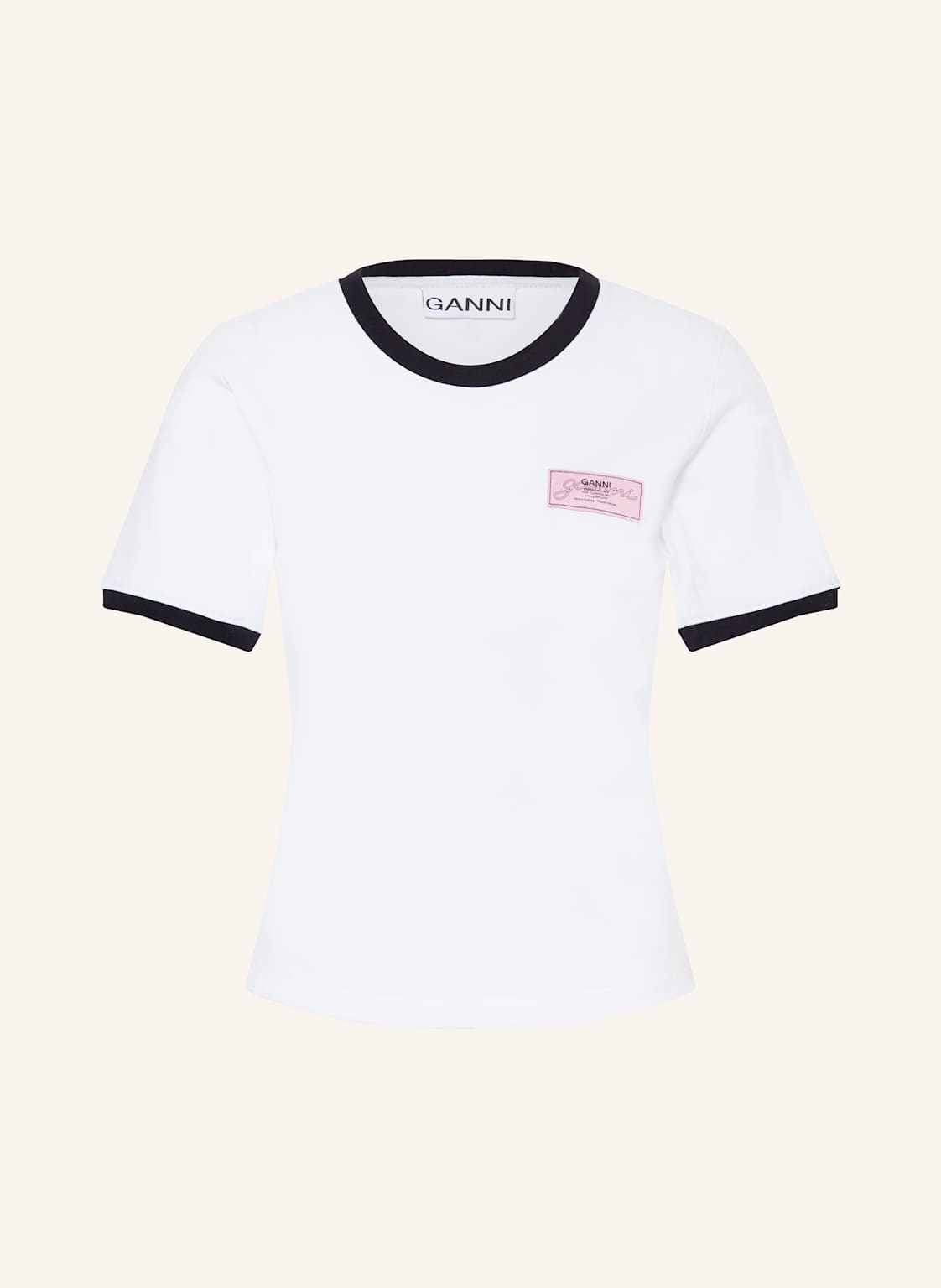 Ganni Cropped T-Shirt weiss von Ganni