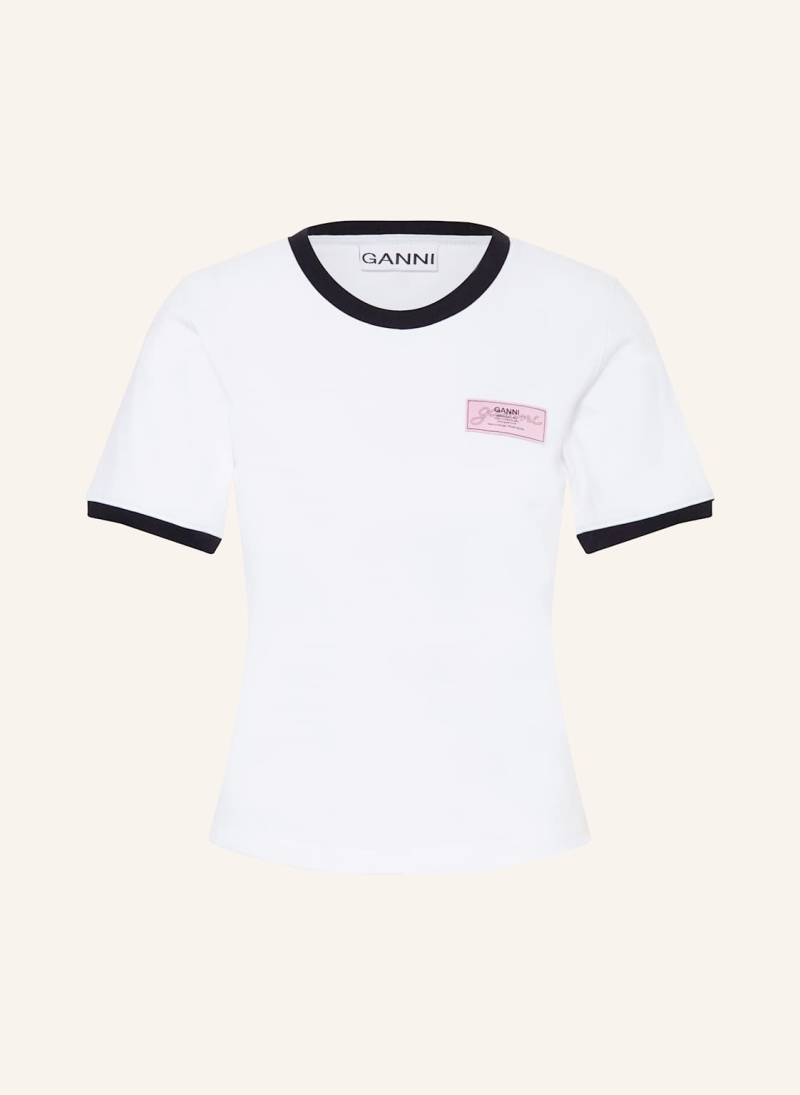 Ganni Cropped T-Shirt weiss Ganni Cropped T-Shirt weiss von Ganni