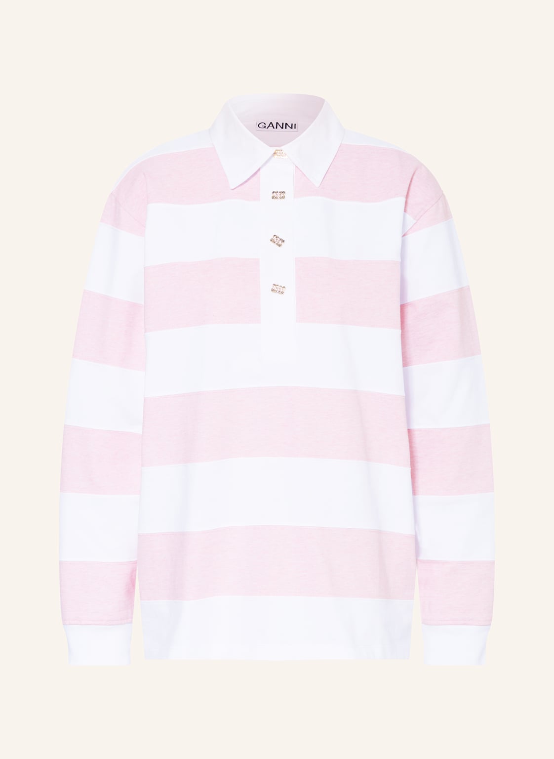 Ganni Jersey-Poloshirt rosa Ganni Jersey-Poloshirt rosa von Ganni