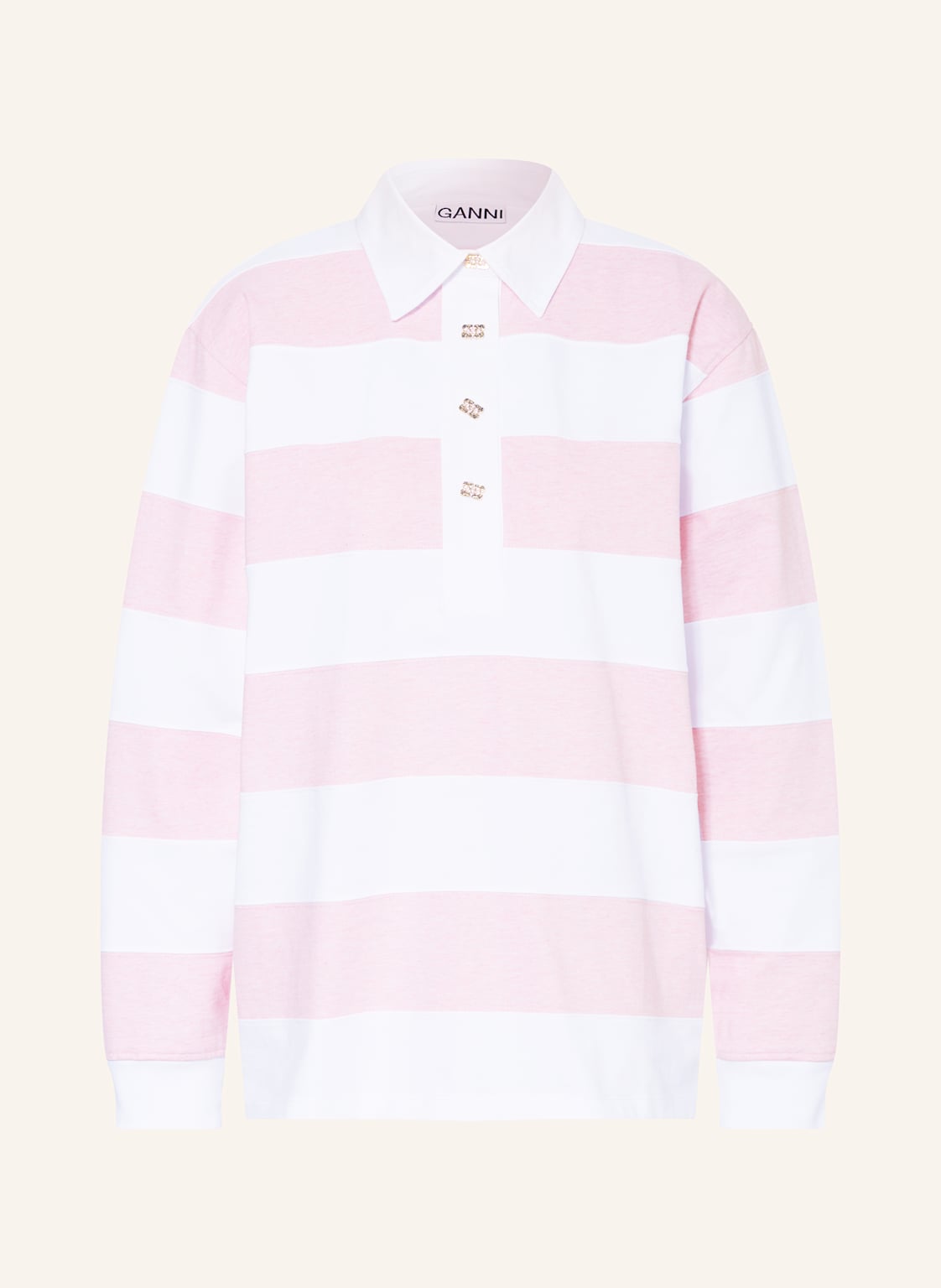 Ganni Jersey-Poloshirt rosa von Ganni