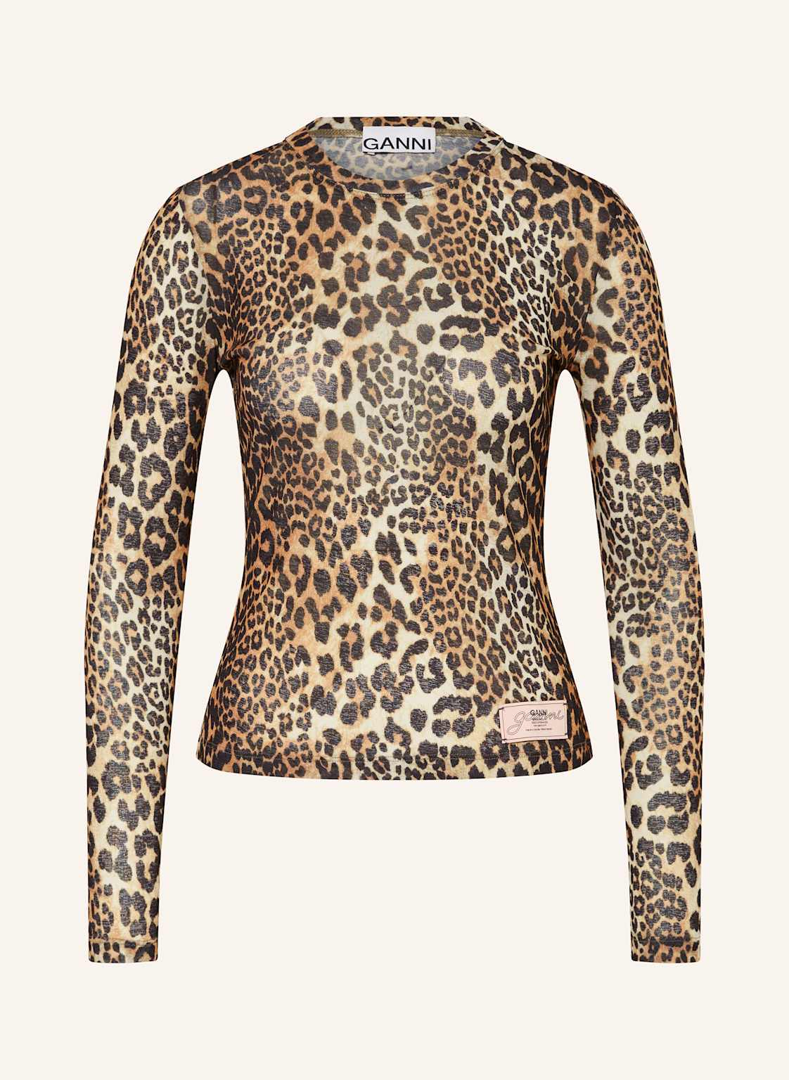 Ganni Longsleeve Aus Mesh braun Ganni Longsleeve Aus Mesh braun von Ganni