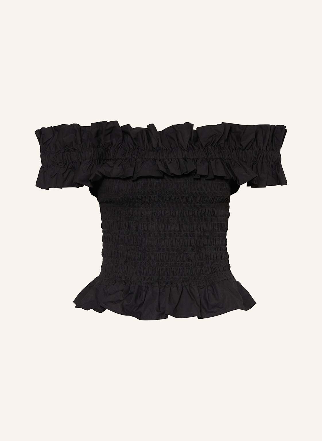 Ganni Off-Shoulder-Top schwarz von Ganni