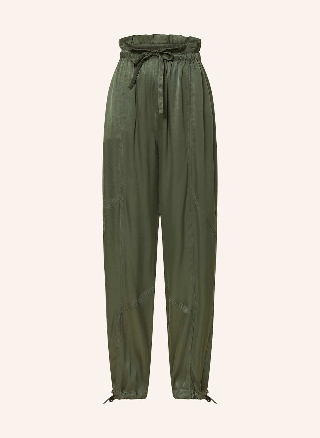Ganni Paperbag-Hose Aus Satin gruen Ganni Paperbag-Hose Aus Satin gruen von Ganni