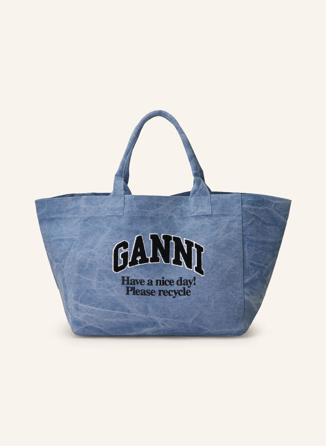 Ganni Shopper Jet Set Travel Large blau von Ganni