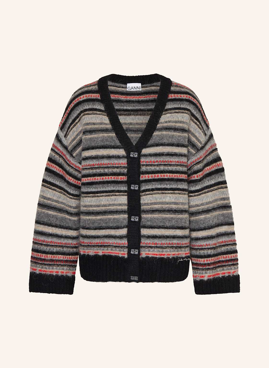 Ganni Strickjacke Mit Alpaka schwarz Ganni Strickjacke Mit Alpaka schwarz von Ganni