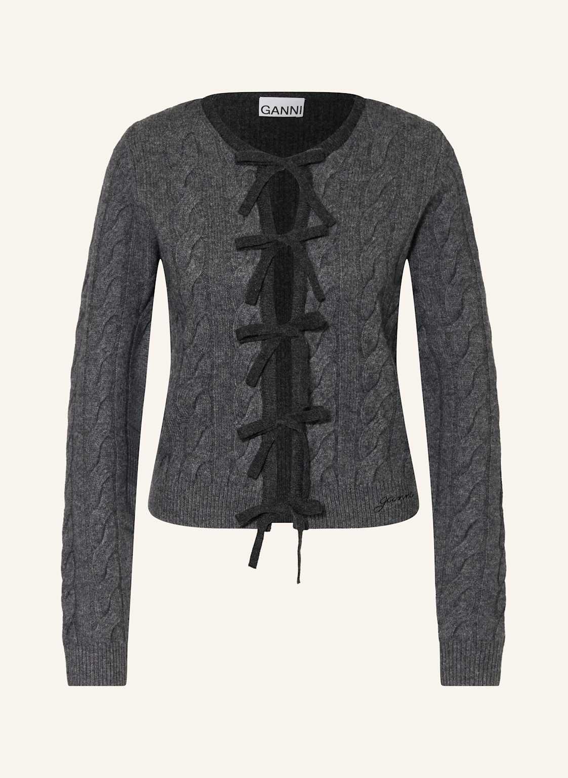 Ganni Strickjacke Mit Cashmere grau Ganni Strickjacke Mit Cashmere grau von Ganni