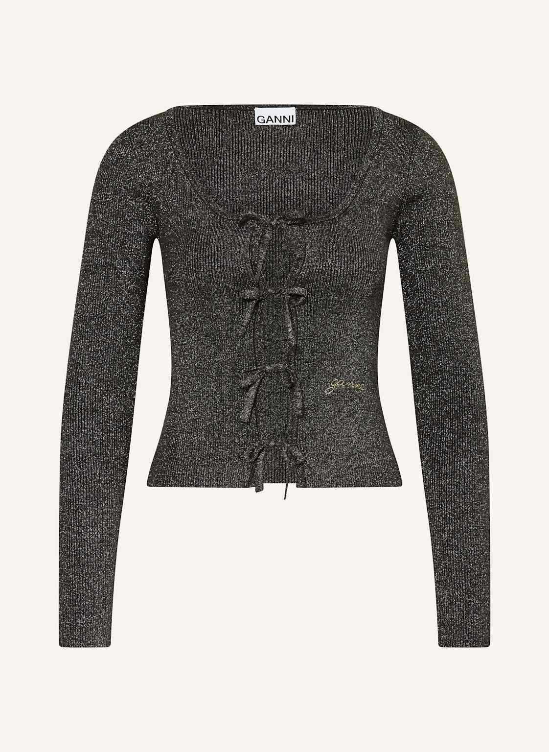 Ganni Strickjacke Mit Glitzergarn braun Ganni Strickjacke Mit Glitzergarn braun von Ganni