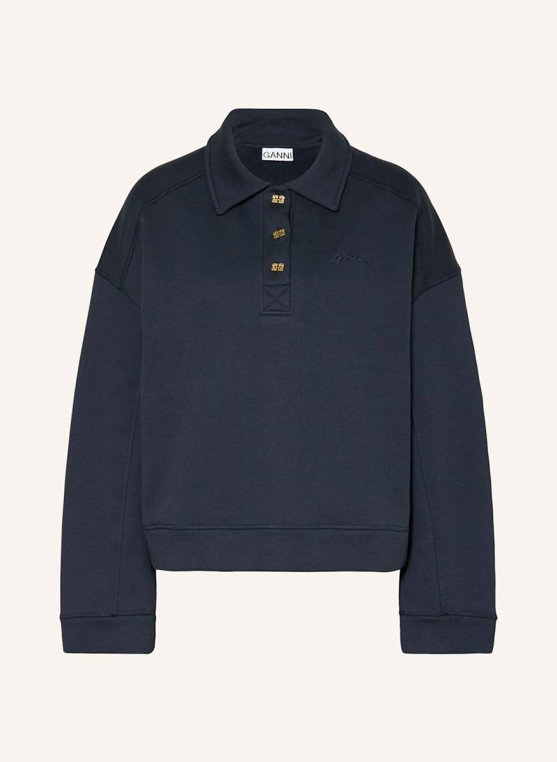 Ganni Sweat-Poloshirt blau von Ganni