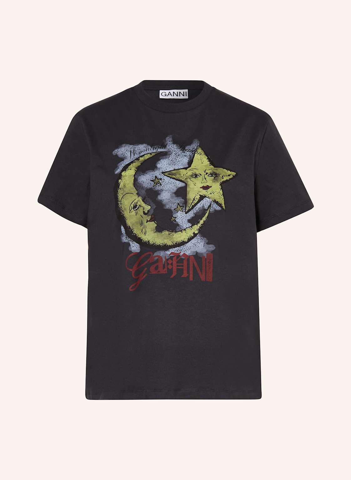 Ganni T-Shirt Moonlight schwarz von Ganni