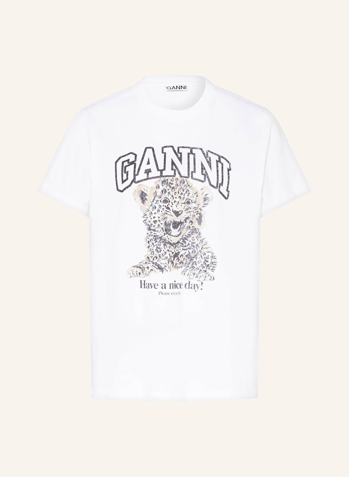 Ganni T-Shirt beige von Ganni