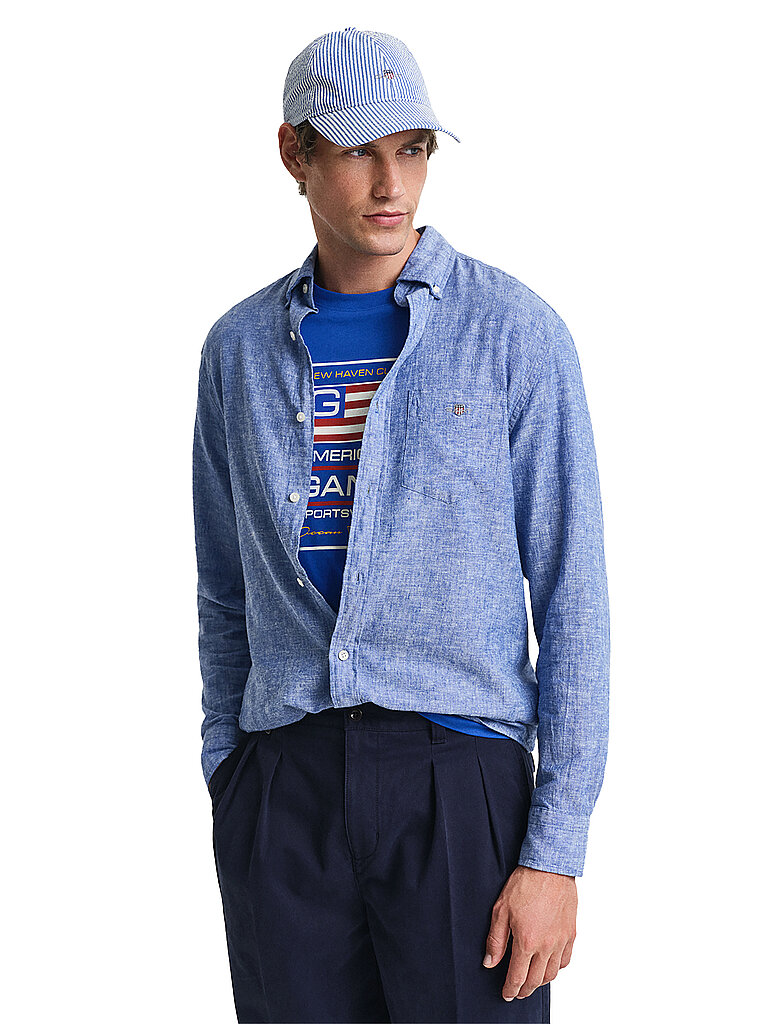 GANT Hemd Regular Fit  blau | L von Gant