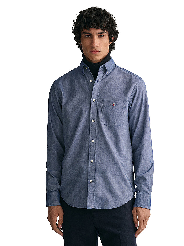 GANT Hemd Regular Fit  blau | M von Gant