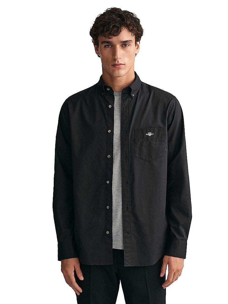 GANT Hemd Regular Fit  schwarz | L von Gant