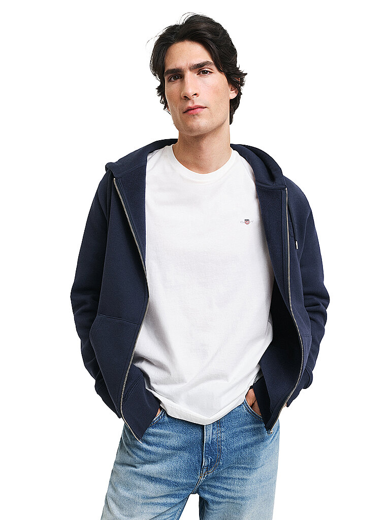 GANT Kapuzensweatjacke dunkelblau | L von Gant