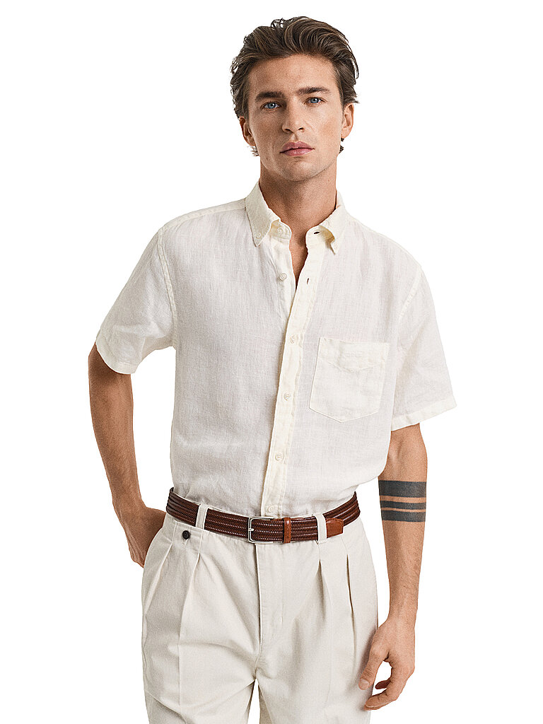 GANT Leinenhemd Regular Fit creme | L von Gant