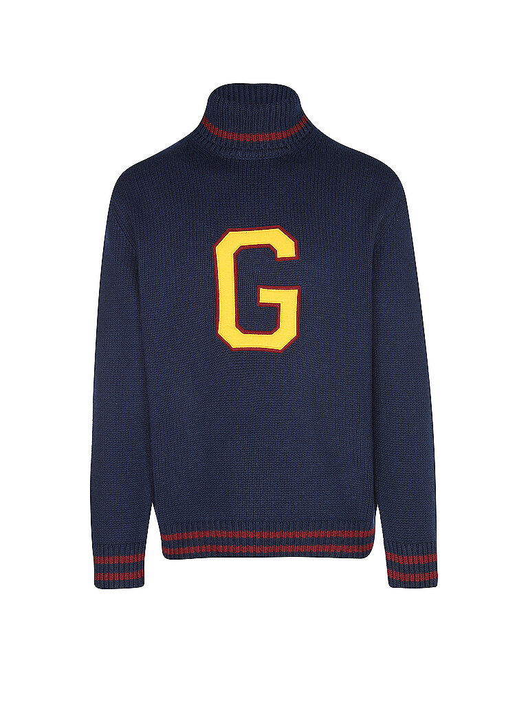 GANT Rollkragenpullover G-LOGO dunkelblau | M von Gant