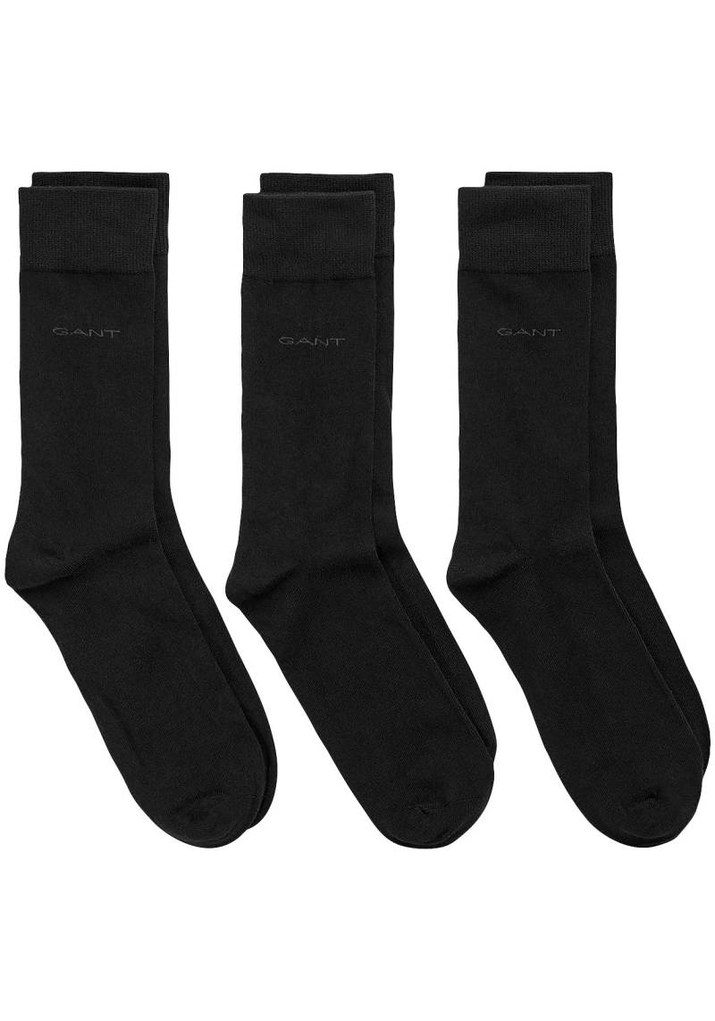 Gant Basicsocken »SOFT COTTON SOCKS 3-PACK«, (Packung, 3 Paar, 3), mit Logodruck am Knöchel von Gant