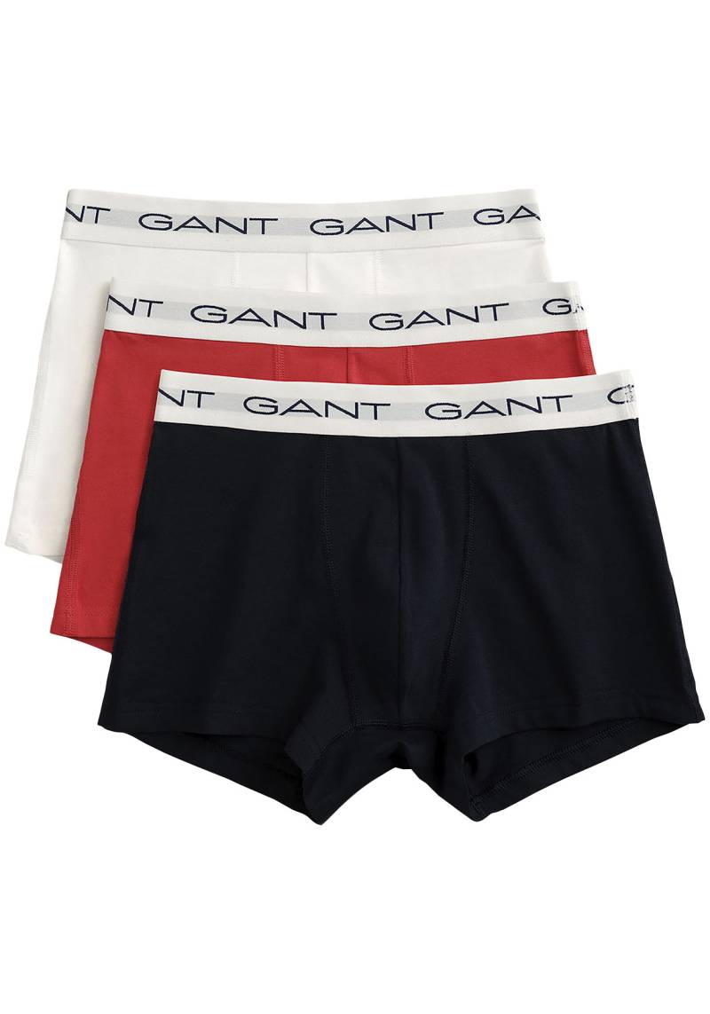 Gant Boxershorts, (Packung, 3 St., 3), mit elastischem Logobund von Gant