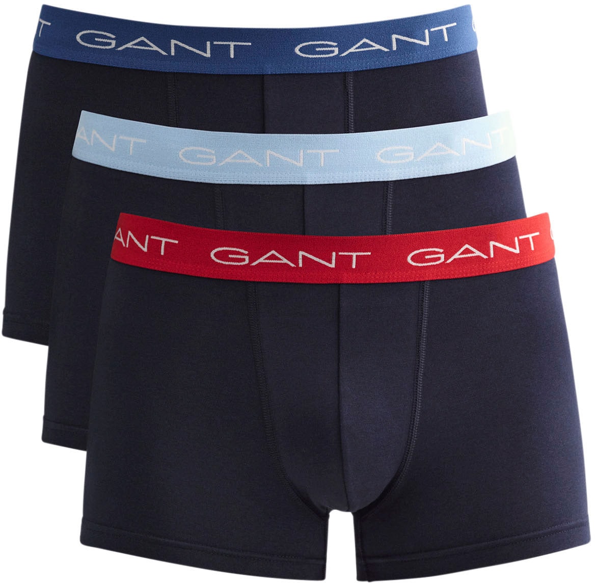 Gant Boxershorts »TRUNK 3-PACK«, (Packung, 3 St., 3er-Pack), mit buntem, elastischem Bund von Gant