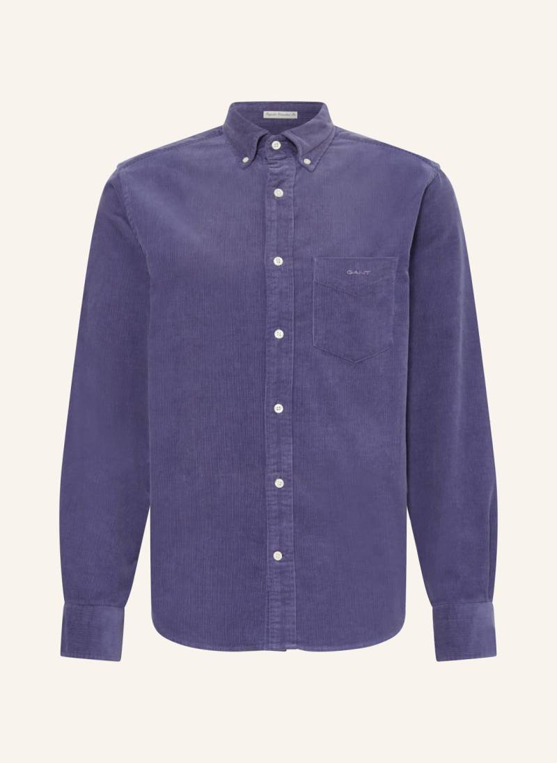 Gant Cordhemd Regular Untucked Fit blau von Gant