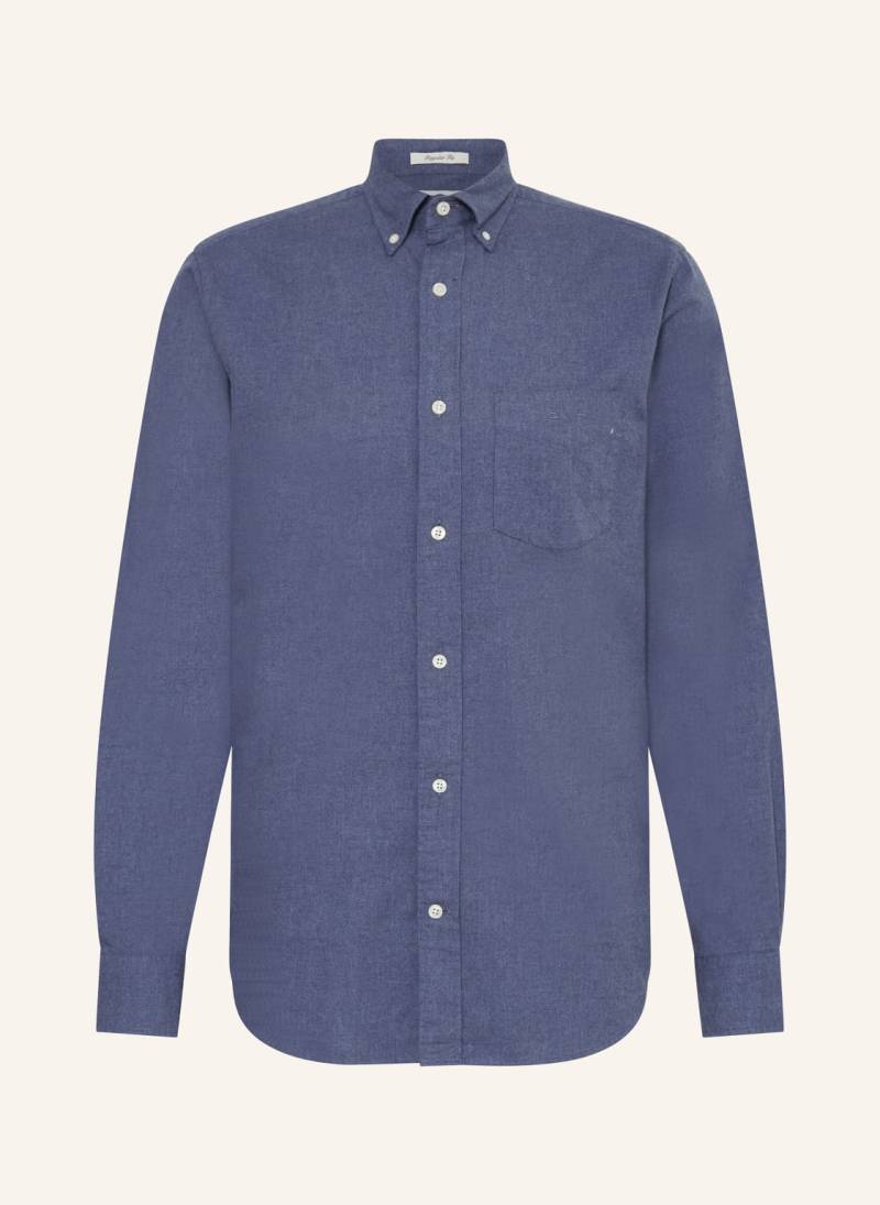 Gant Flannelhemd Regular Fit blau von Gant