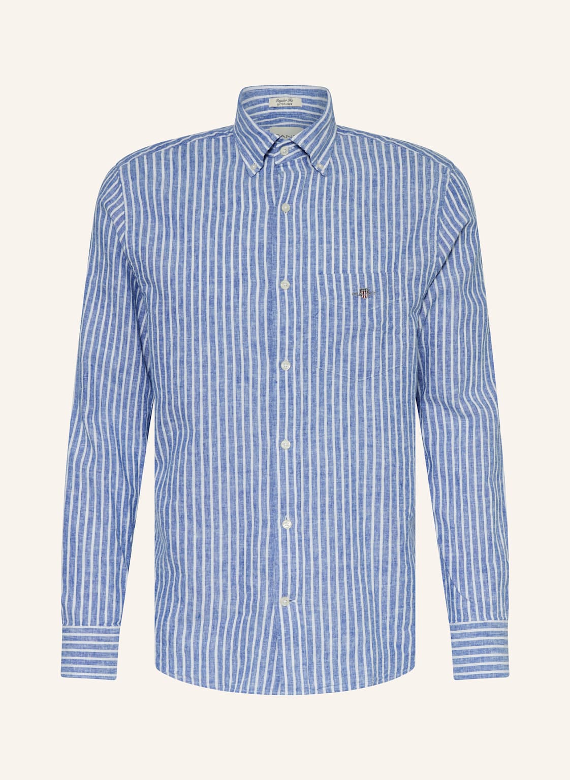 Gant Hemd Regular Fit Mit Leinen blau von Gant